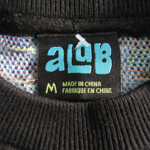 aLAB Floral Black Multicolor Long Sleeves Cropped Women’s Sweater M - Picture 6 of 9